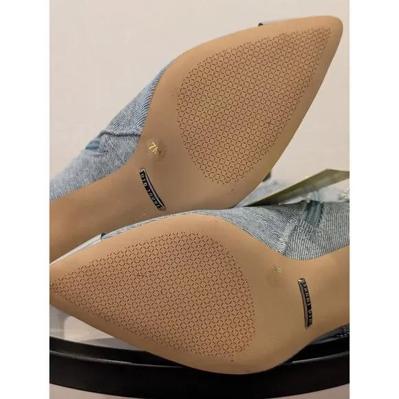 Gianni Bini Denim Boots • Rhinestones, Tassels & Metal Tips • Size 7M • New - Picture 6 of 14